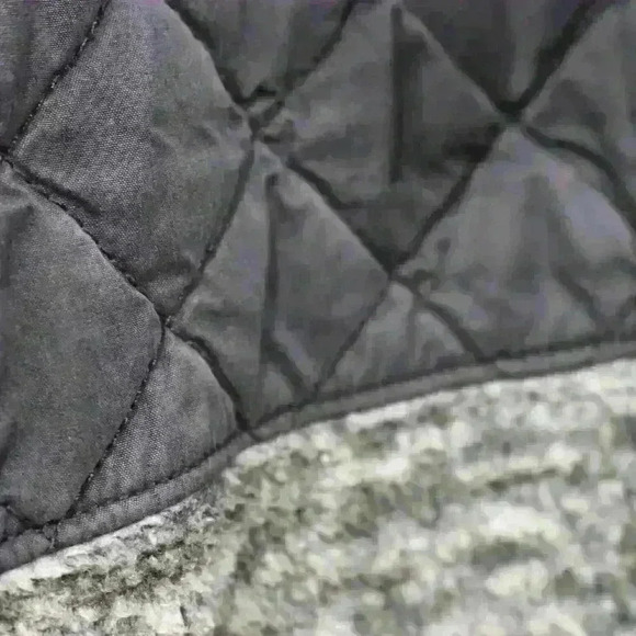 ABERCROMBIE Sweatshirt Fleece Quilted Gray Pullover Jacket Snap Neck Women Large - Picture 3 of 10